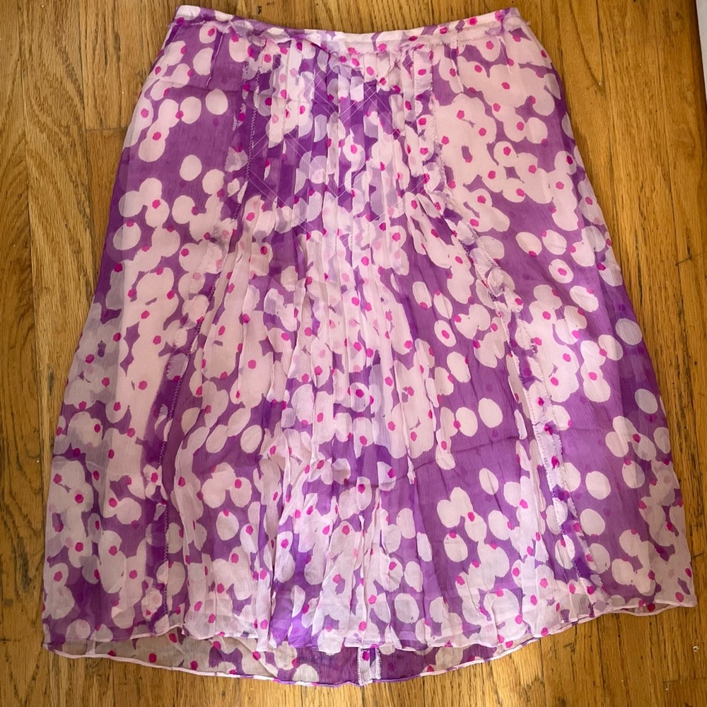 Silk Designer Floral Skirt